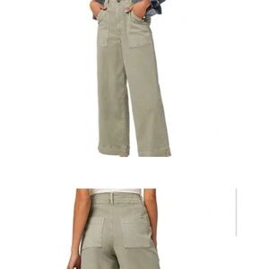 Joes jeans the Cleo Wide Leg Ankle jeans Sage Green cropped size 25